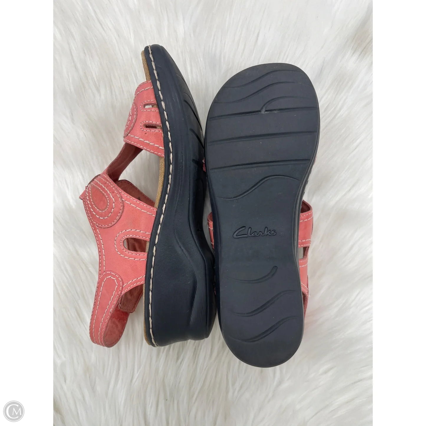 Sandals Flats By Clarks In Red, Size: 7.5