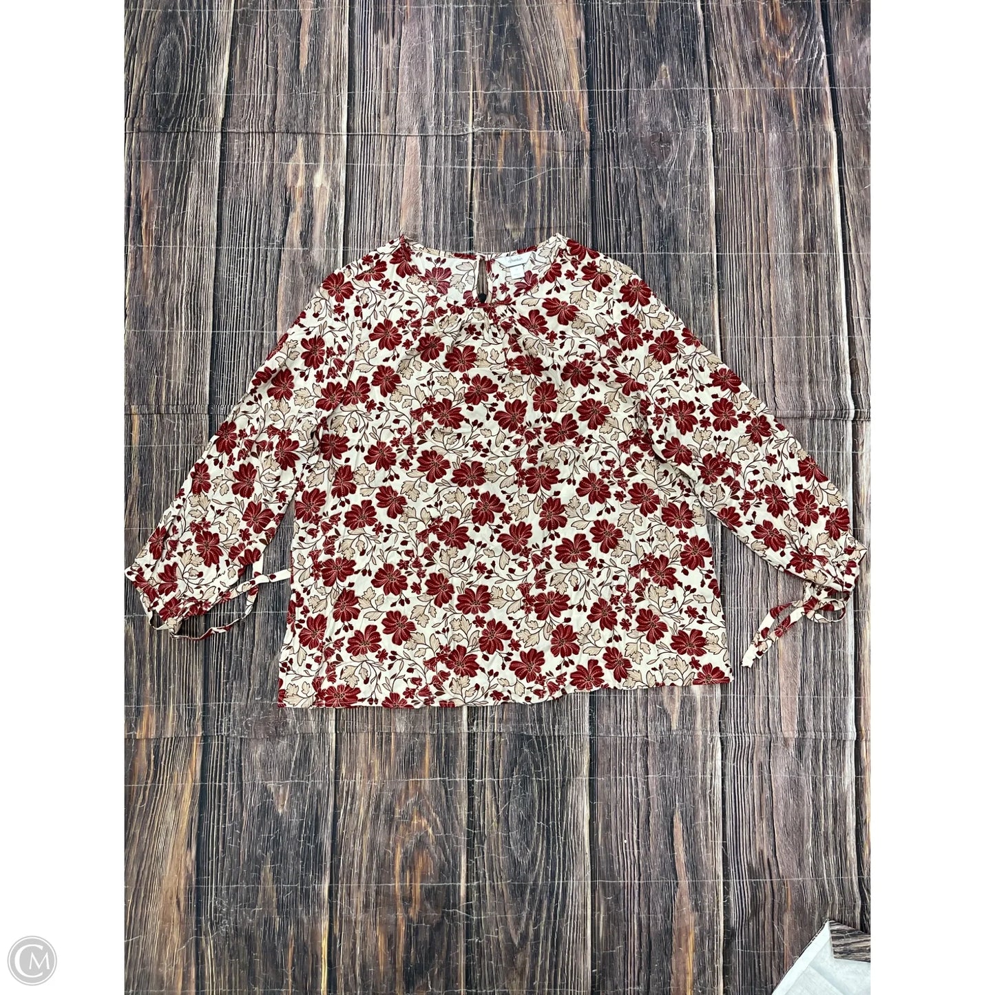 Top Long Sleeve By Cj Banks In Red, Size: 2x