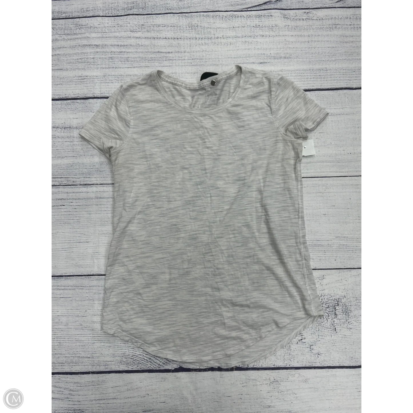 Athletic Top Short Sleeve By Lululemon In Grey, Size: 8