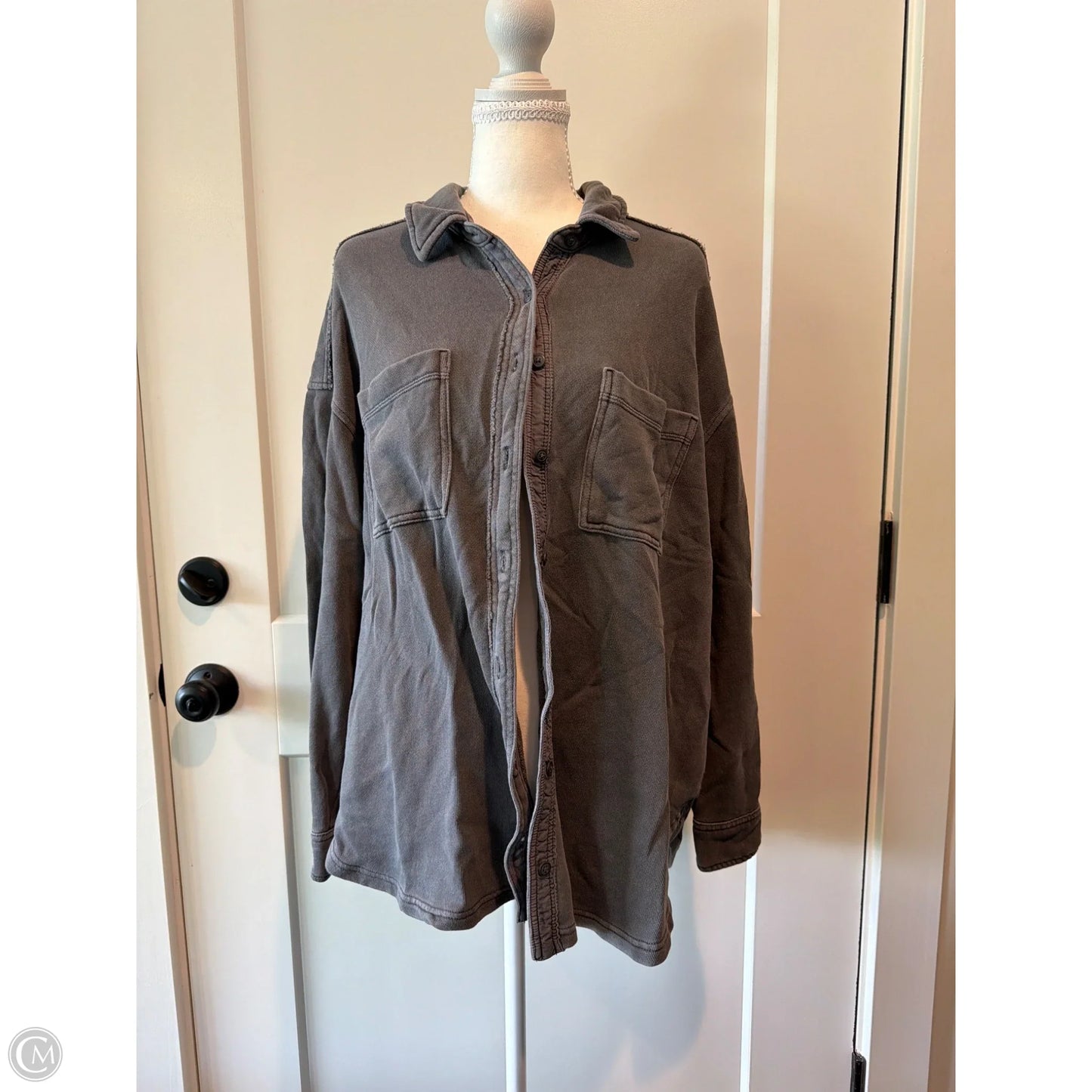 Top Long Sleeve By Aerie In Grey, Size: S