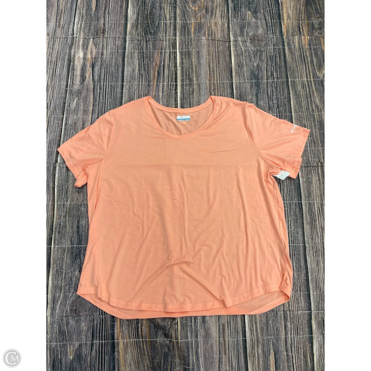 Athletic Top Short Sleeve By Columbia In Orange, Size: 2x