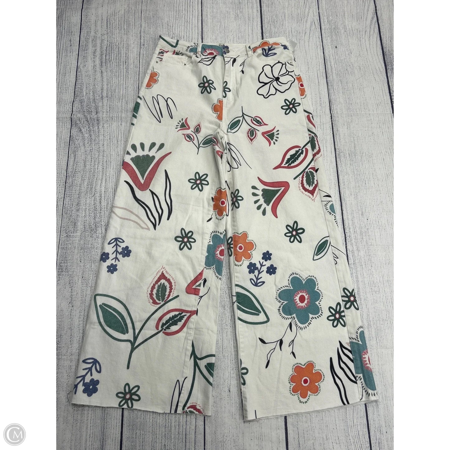 Pants Wide Leg By Easel In White, Size: L