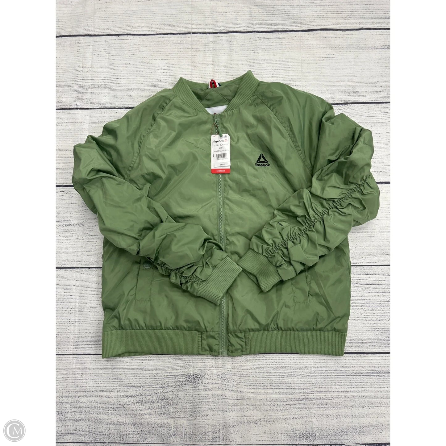 Jacket Puffer & Quilted By Reebok In Green, Size: L
