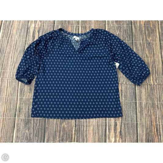Top 3/4 Sleeve By Croft And Barrow In Blue, Size: Xl