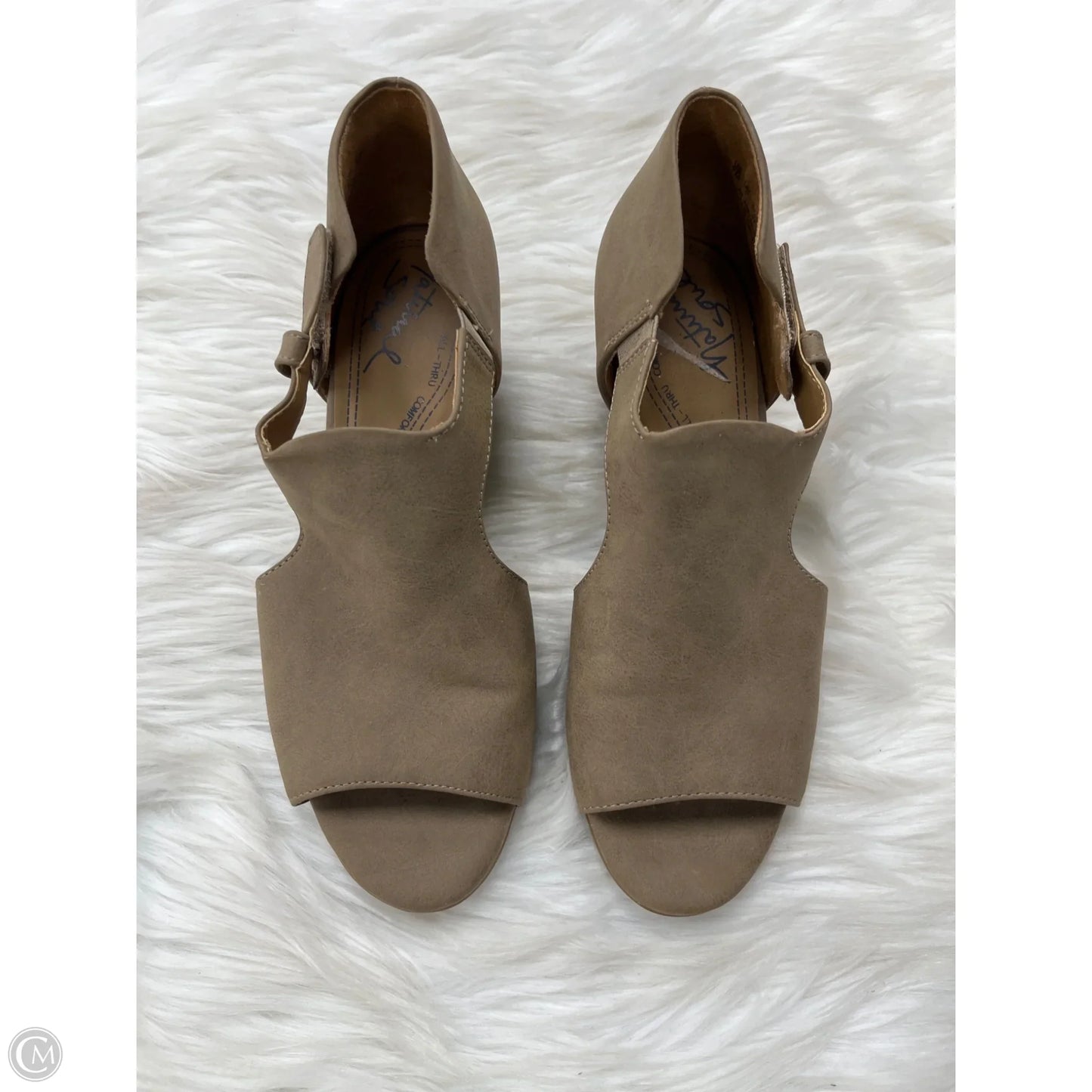 Sandals Heels Block By Natural Soul In Tan, Size: 7