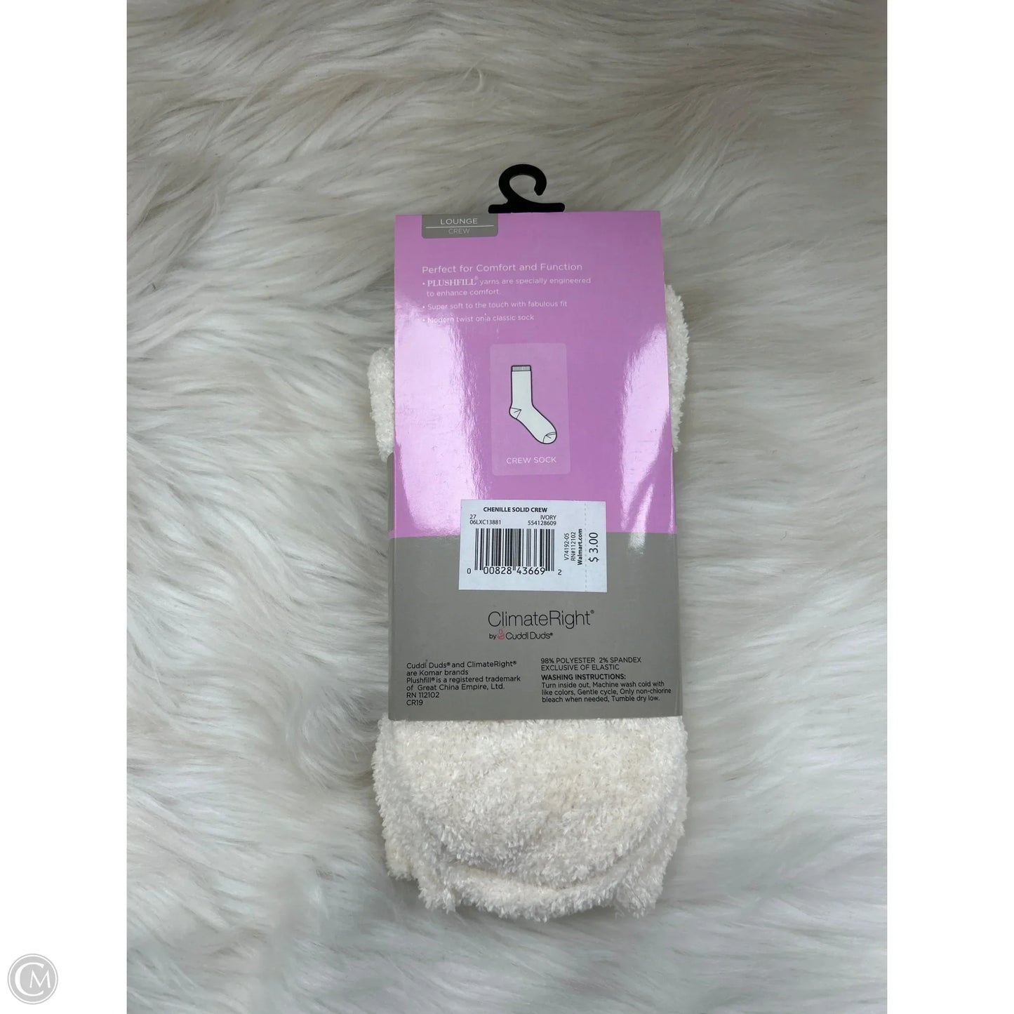 Socks By Cuddl Duds In White, Size: Osfm
