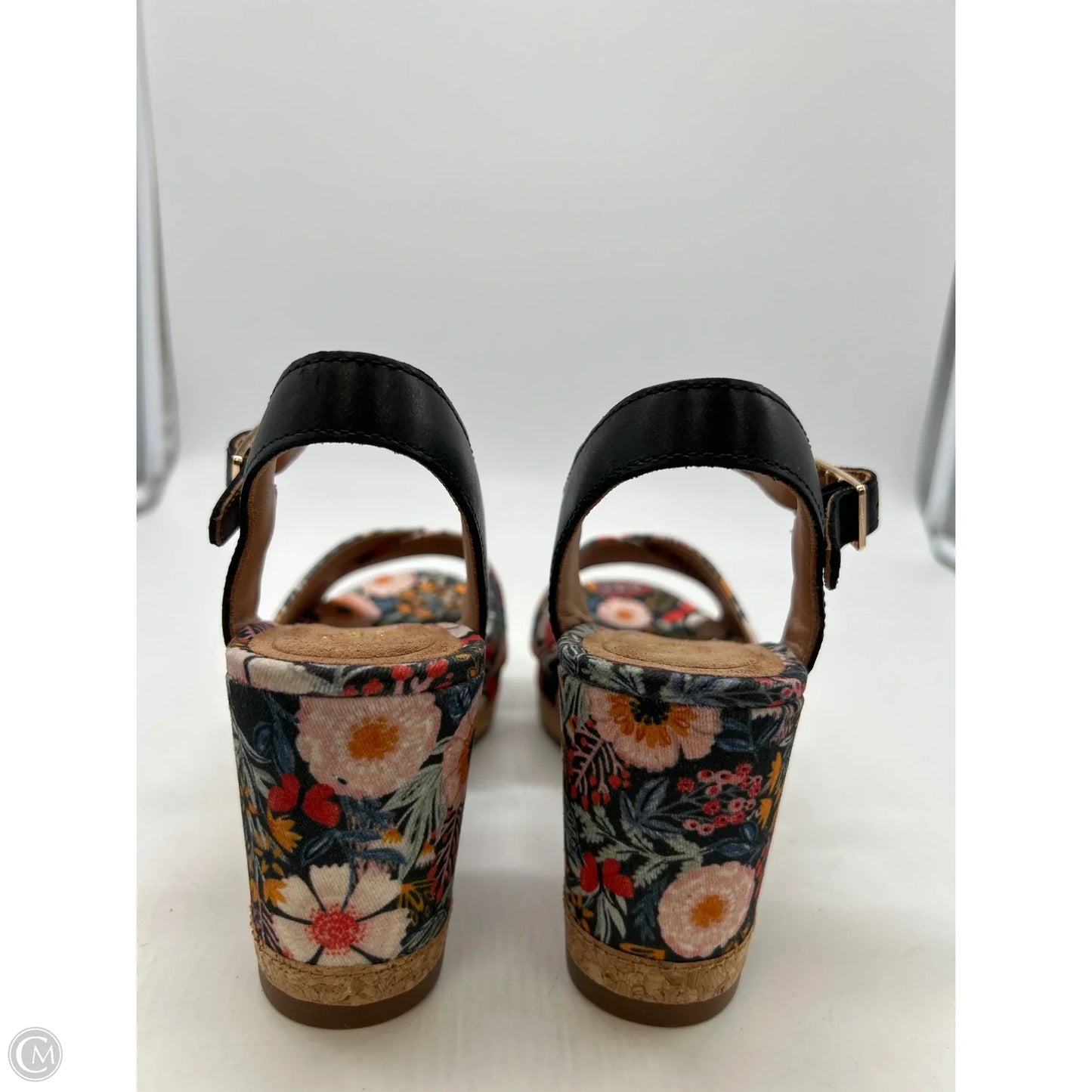 Shoes Heels Wedge By Clarks In Floral Print, Size: 6.5