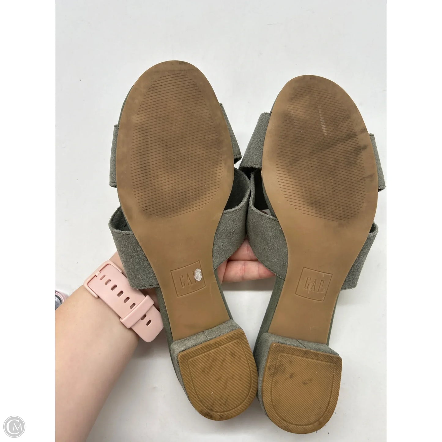 Sandals Heels Block By Gap In Green, Size: 8.5