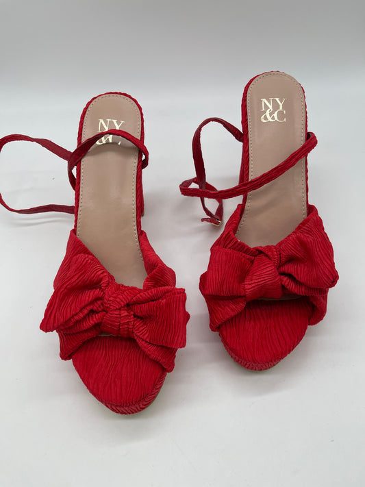 Shoes Heels Block By New York And Co In Red, Size: 9