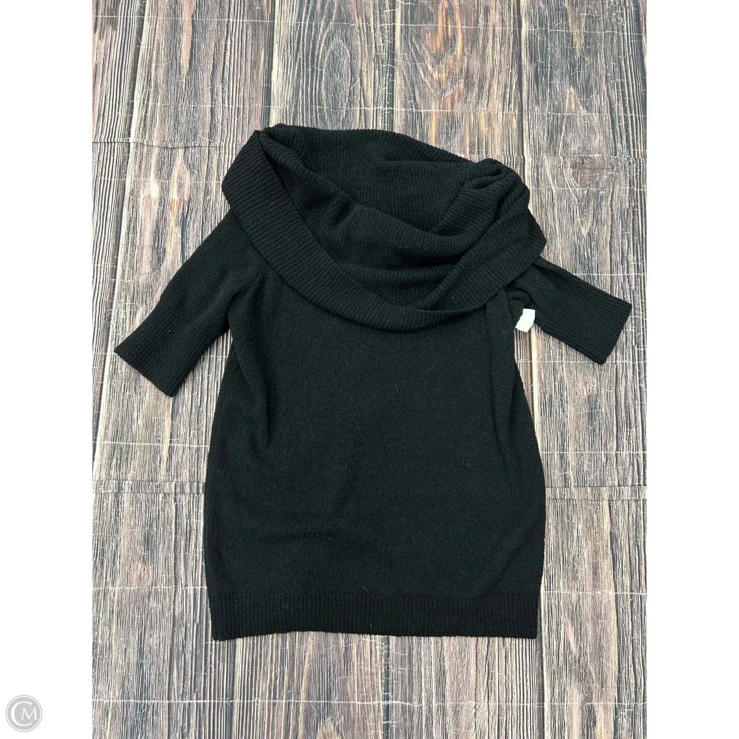 Sweater Short Sleeve By Loft In Black, Size: M
