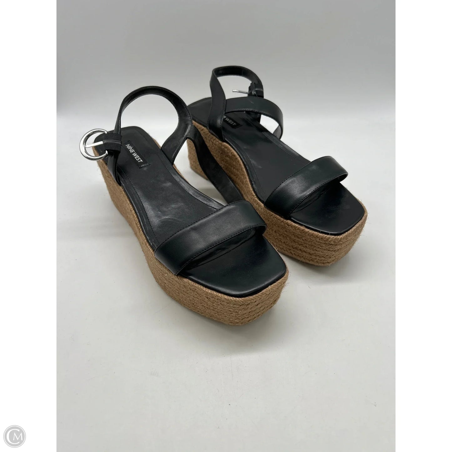 Sandals Heels Wedge By Nine West In Black, Size: 8