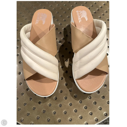 Sandals Heels Platform By Sorel In Cream, Size: 8.5