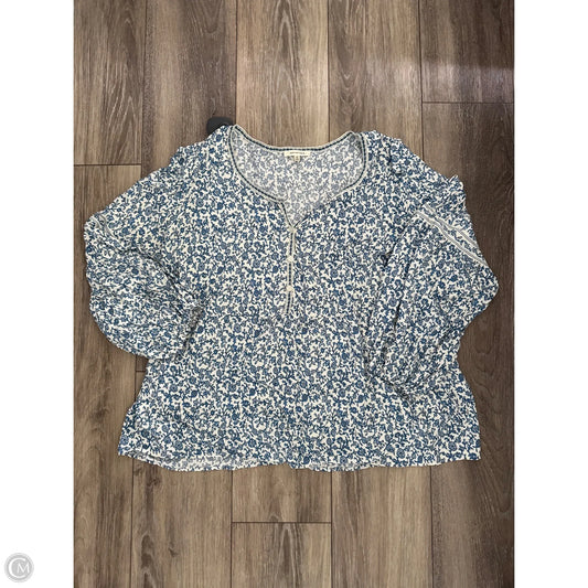 Top Long Sleeve By Max Studio In Blue, Size: 1x