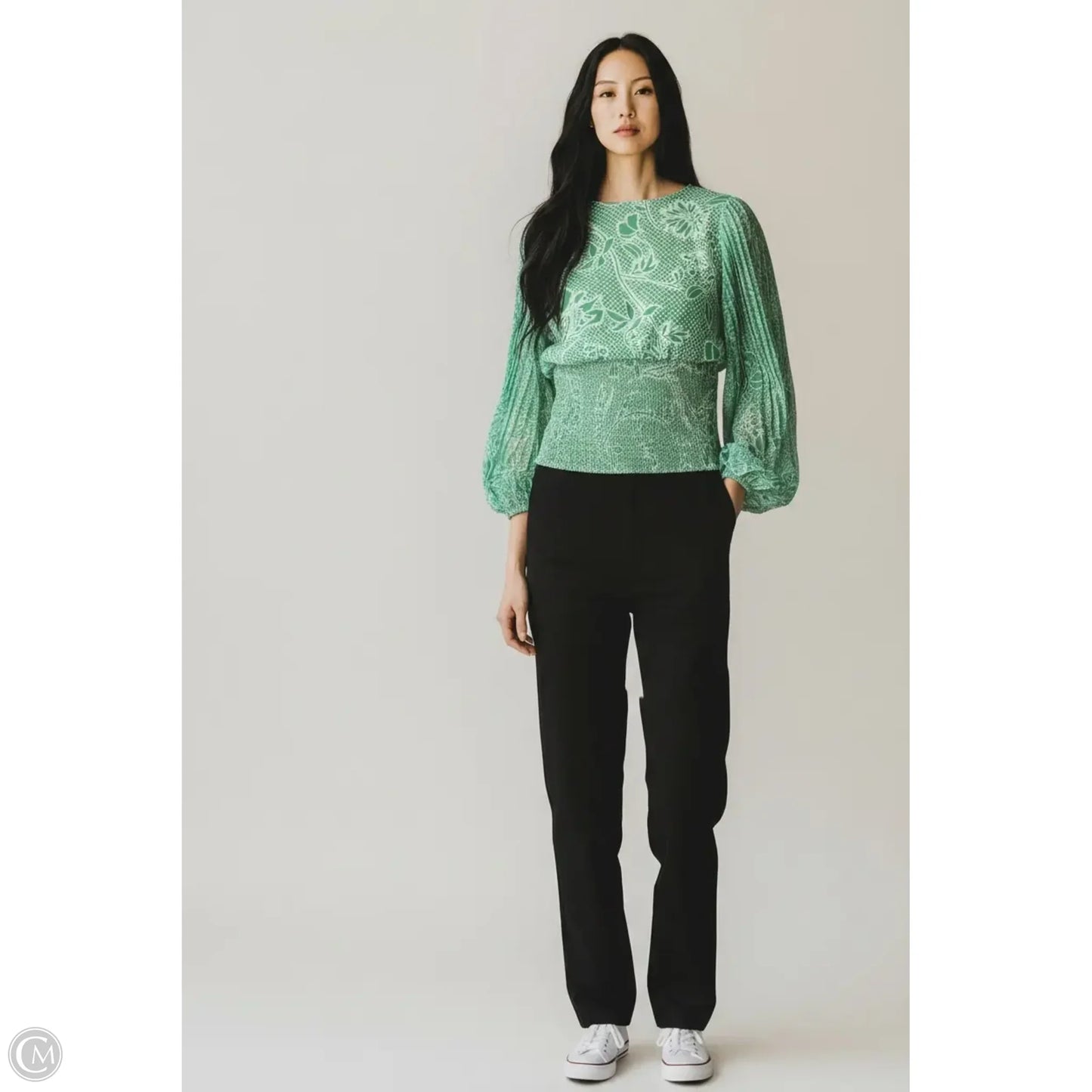 Top Long Sleeve By White House Black Market In Green, Size: S