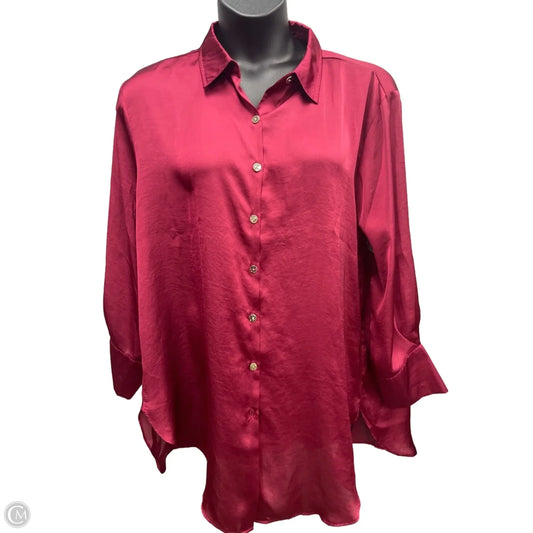 Top Long Sleeve By Cato In Red, Size: 1x