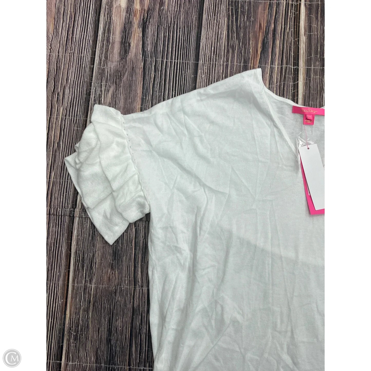 Top Short Sleeve Designer By Lilly Pulitzer In White, Size: Xl