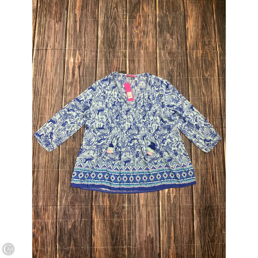 Top Long Sleeve Designer By Lilly Pulitzer In Blue, Size: Xl