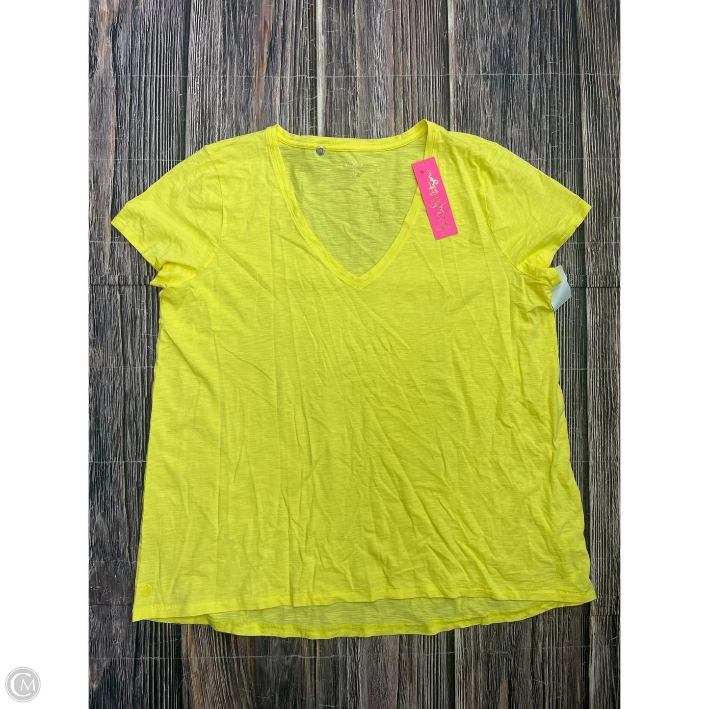 Top Short Sleeve Designer By Lilly Pulitzer In Yellow, Size: 1x