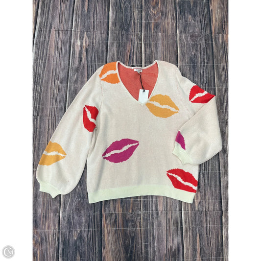 Sweater By Andree By Unit In Cream, Size: 2x