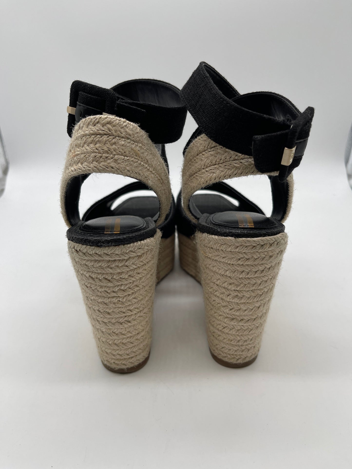 Black Sandals Heels Wedge Sam Edelman, Size 9