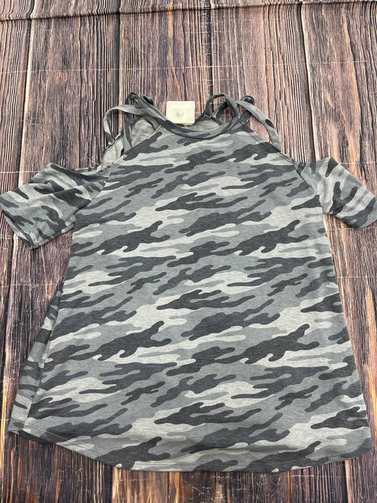 Camouflage Print Top Short Sleeve Bibi, Size L