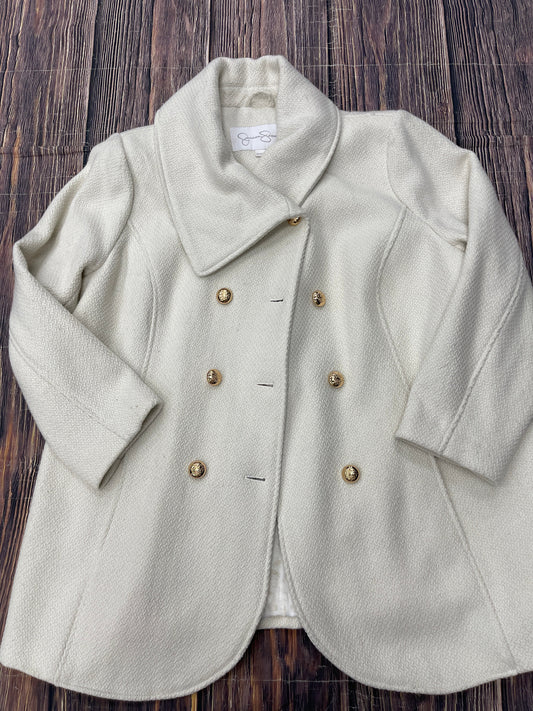 Coat Wool By Jessica Simpson In Cream, Size: 2x