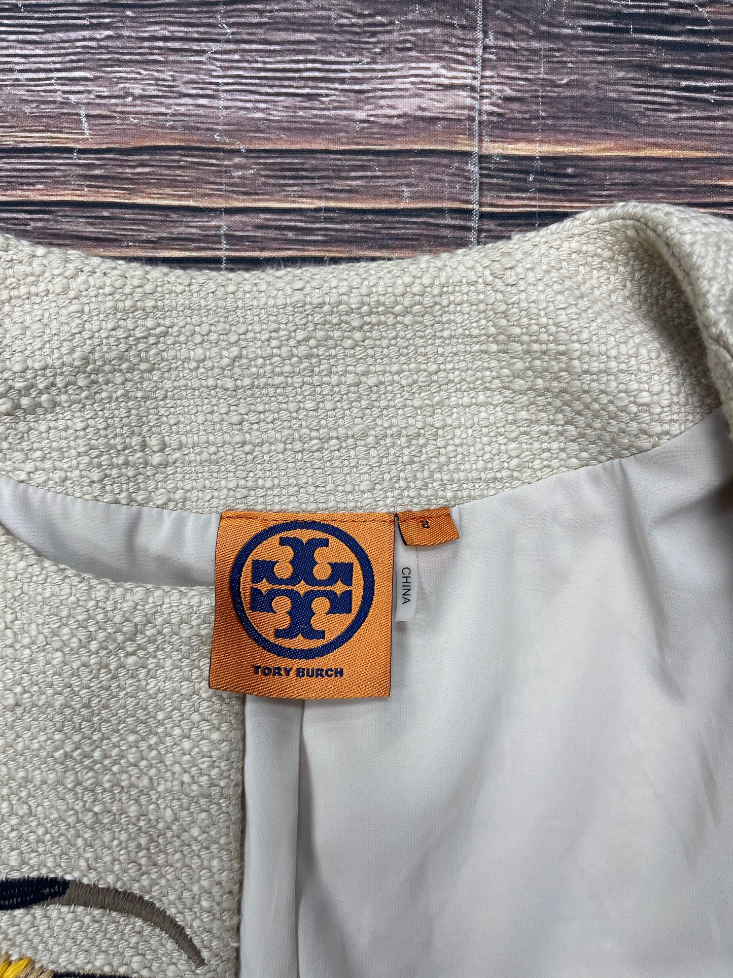 Blazer Designer By Tory Burch In Tan, Size: Xs