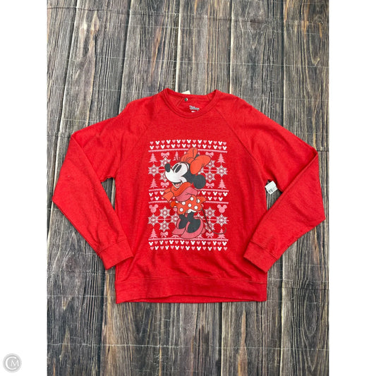 Sweatshirt Crewneck By Disney Store In Red, Size: L