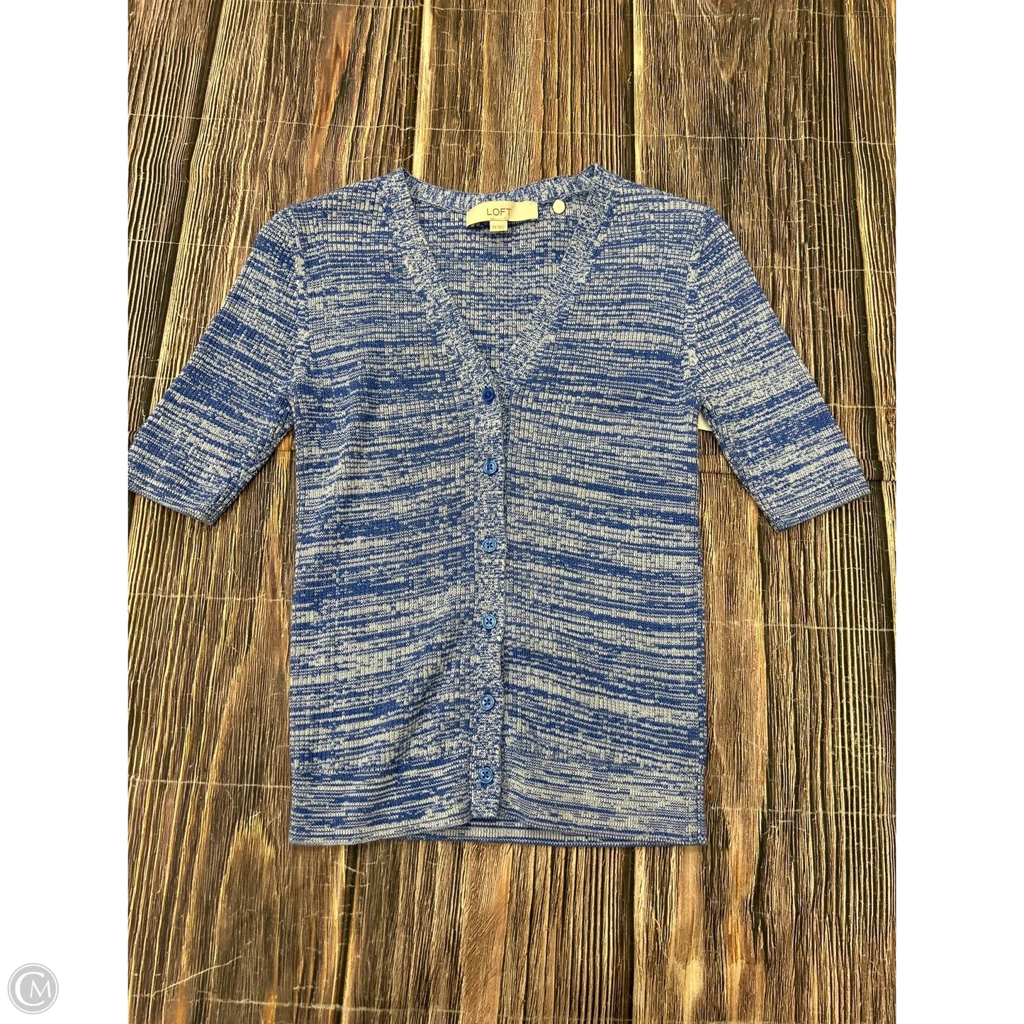 Sweater Short Sleeve By Loft In Blue, Size: Xs