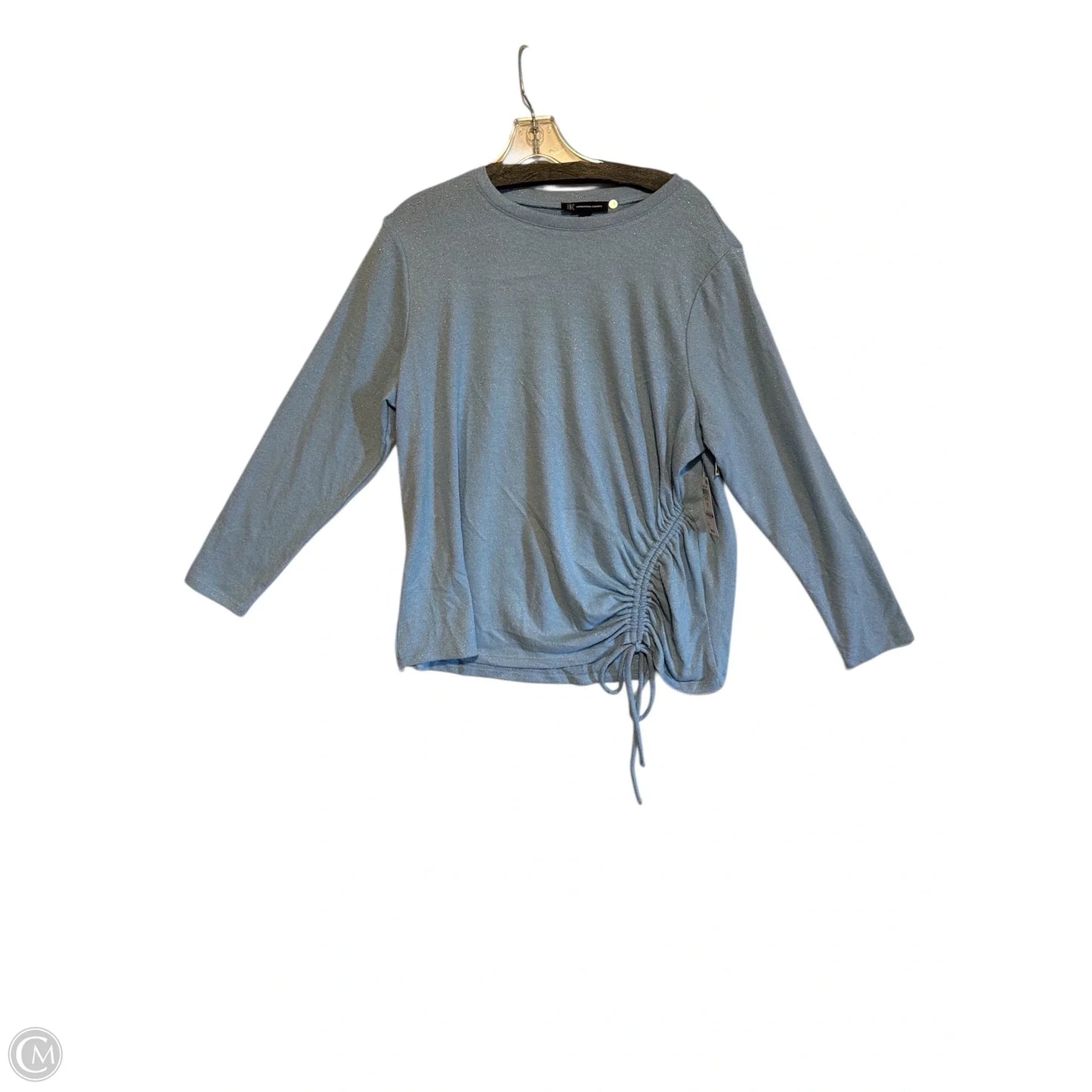 Top Long Sleeve By Inc In Blue, Size: 1x