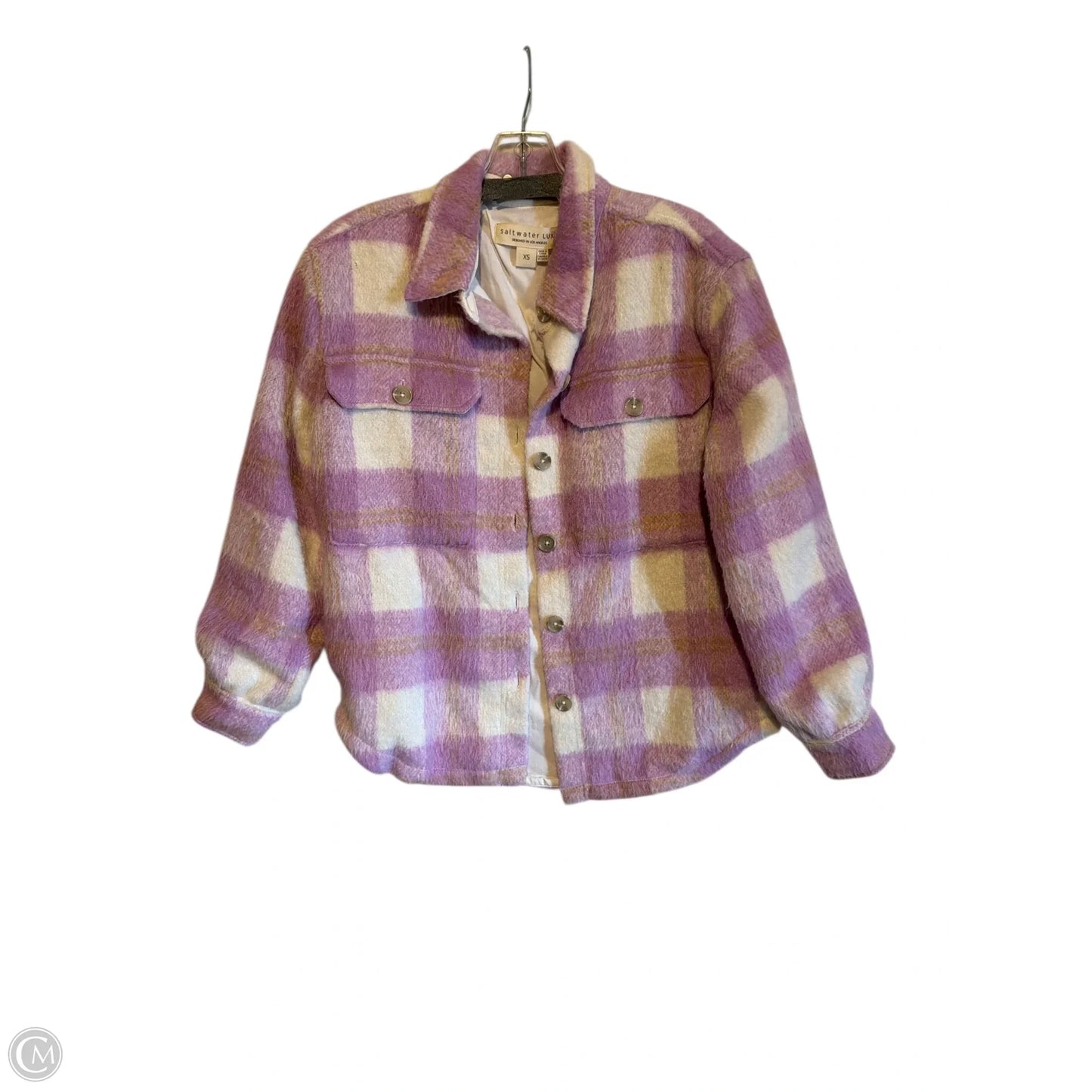 Jacket Shirt By Clothes Mentor In Purple, Size: Xs