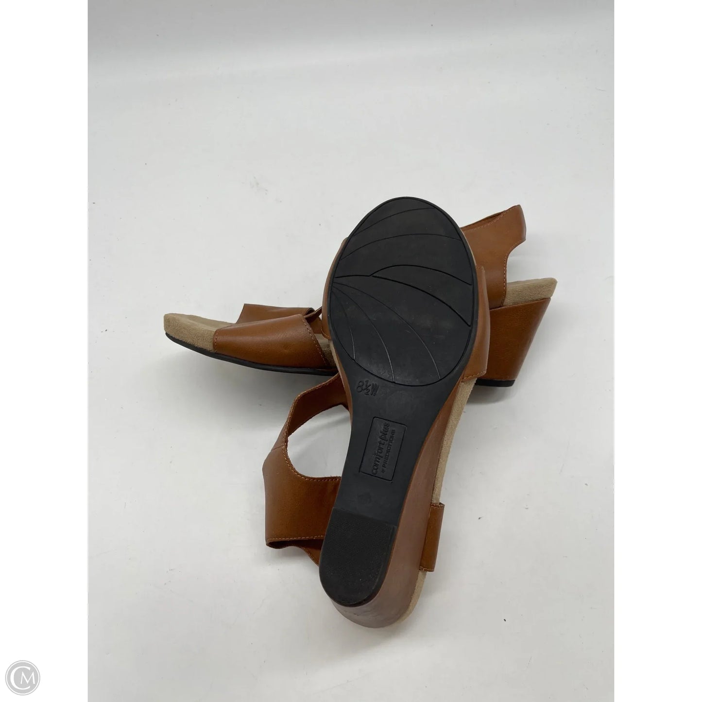 Shoes Heels Wedge By Predictions In Tan, Size: 8.5