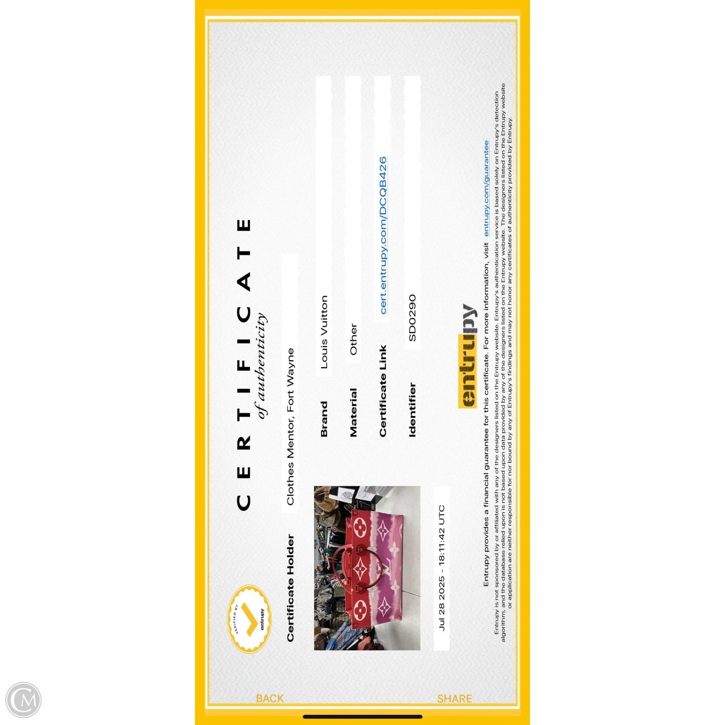 Handbag Luxury Designer By Louis Vuitton, Size: Large