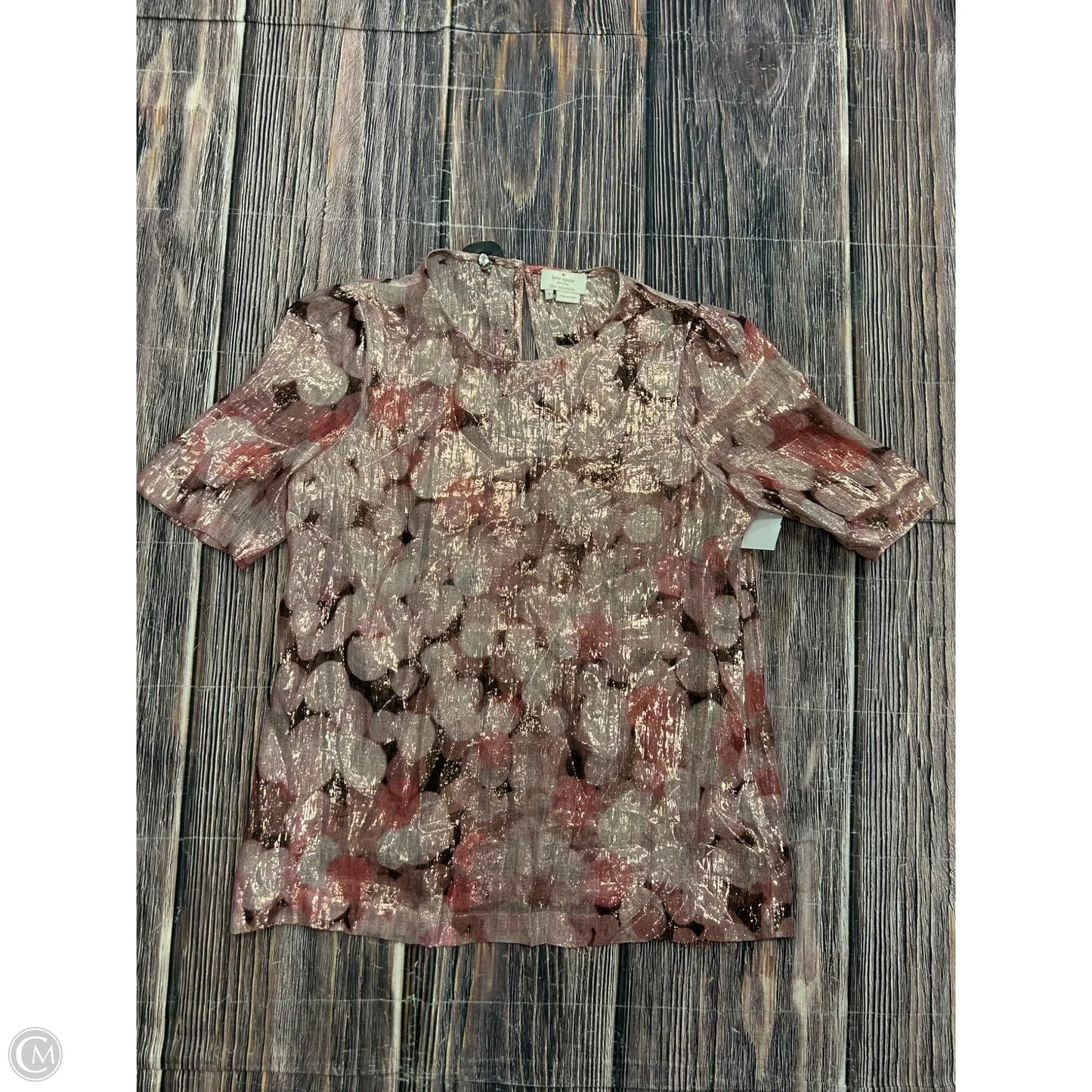 Top Short Sleeve Designer By Kate Spade In Pink, Size: 4