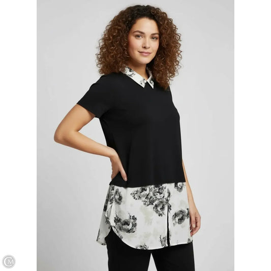 Top Short Sleeve By Elle In Black, Size: Xl