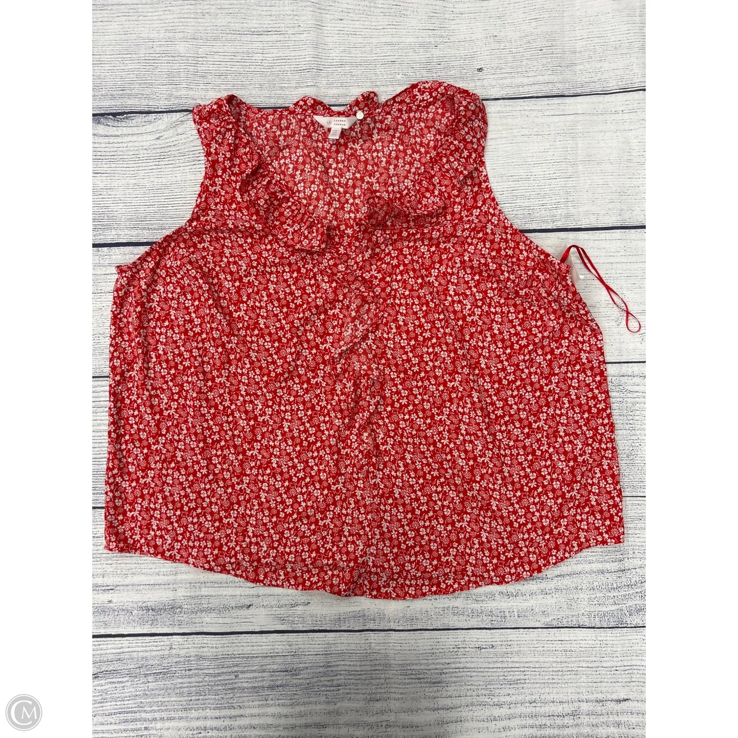 Top Sleeveless By Lc Lauren Conrad In Red, Size: 2x