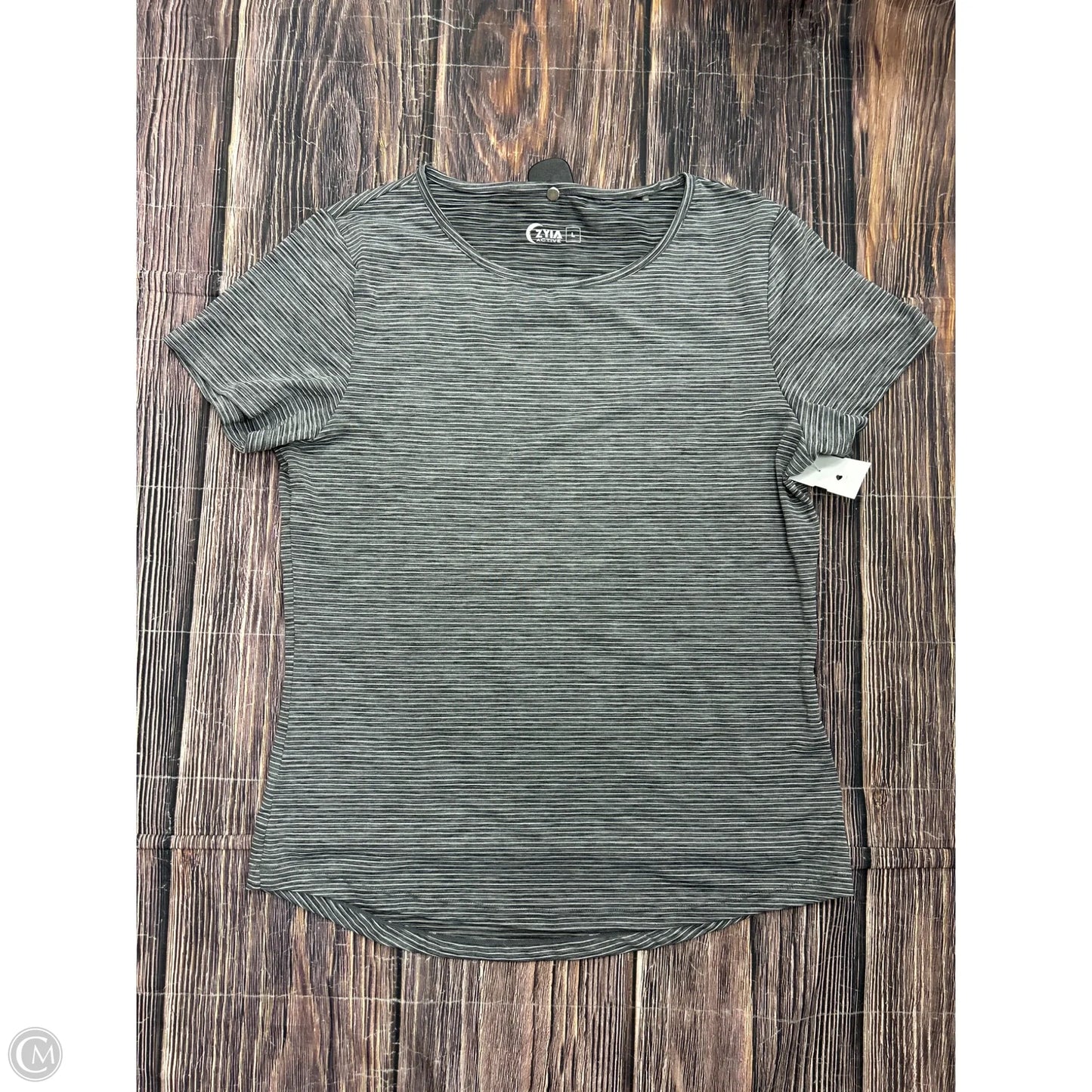 Athletic Top Short Sleeve By Zyia In Grey, Size: L