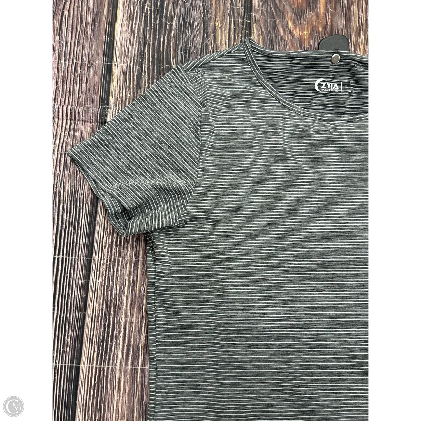 Athletic Top Short Sleeve By Zyia In Grey, Size: L