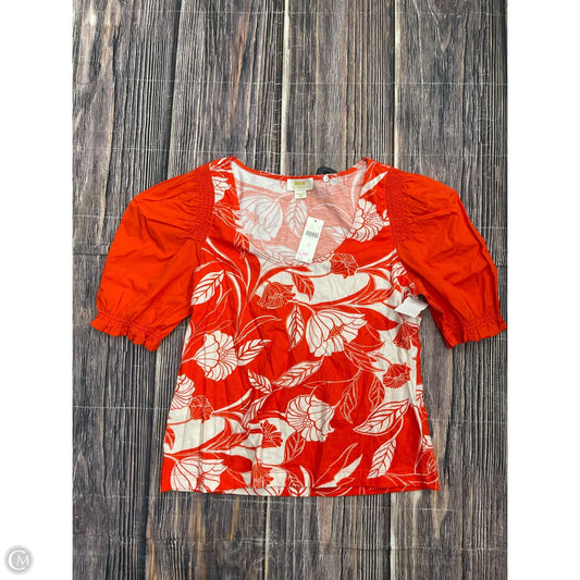 Top Short Sleeve By Maeve In Orange, Size: M