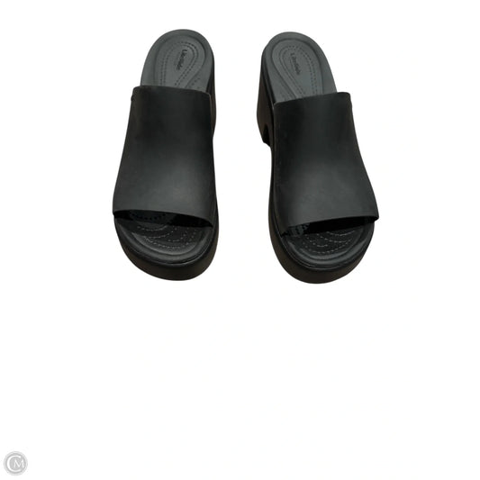 Sandals Heels Block By Crocs In Black, Size: 8