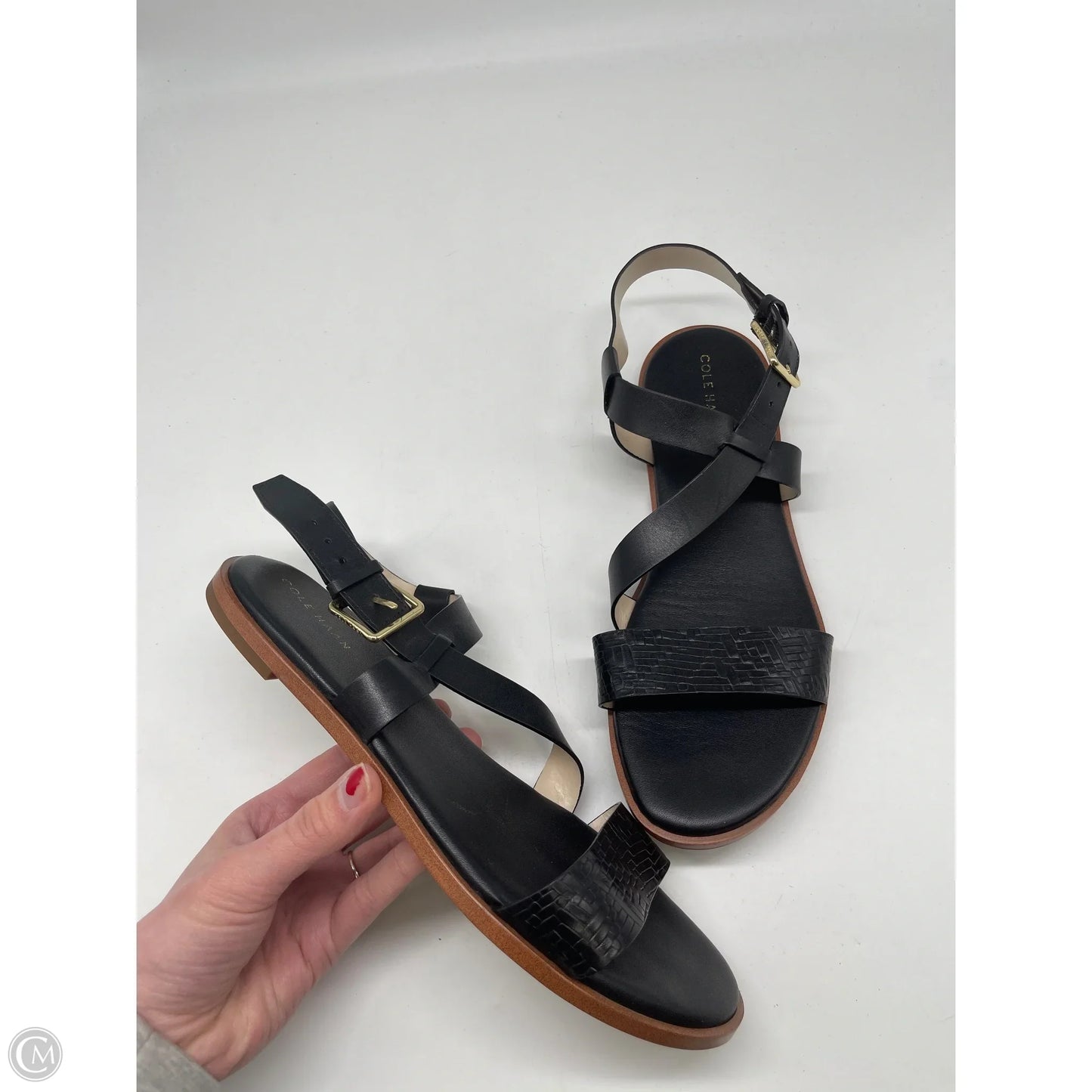 Sandals Flats By Cole-haan In Black, Size: 8.5