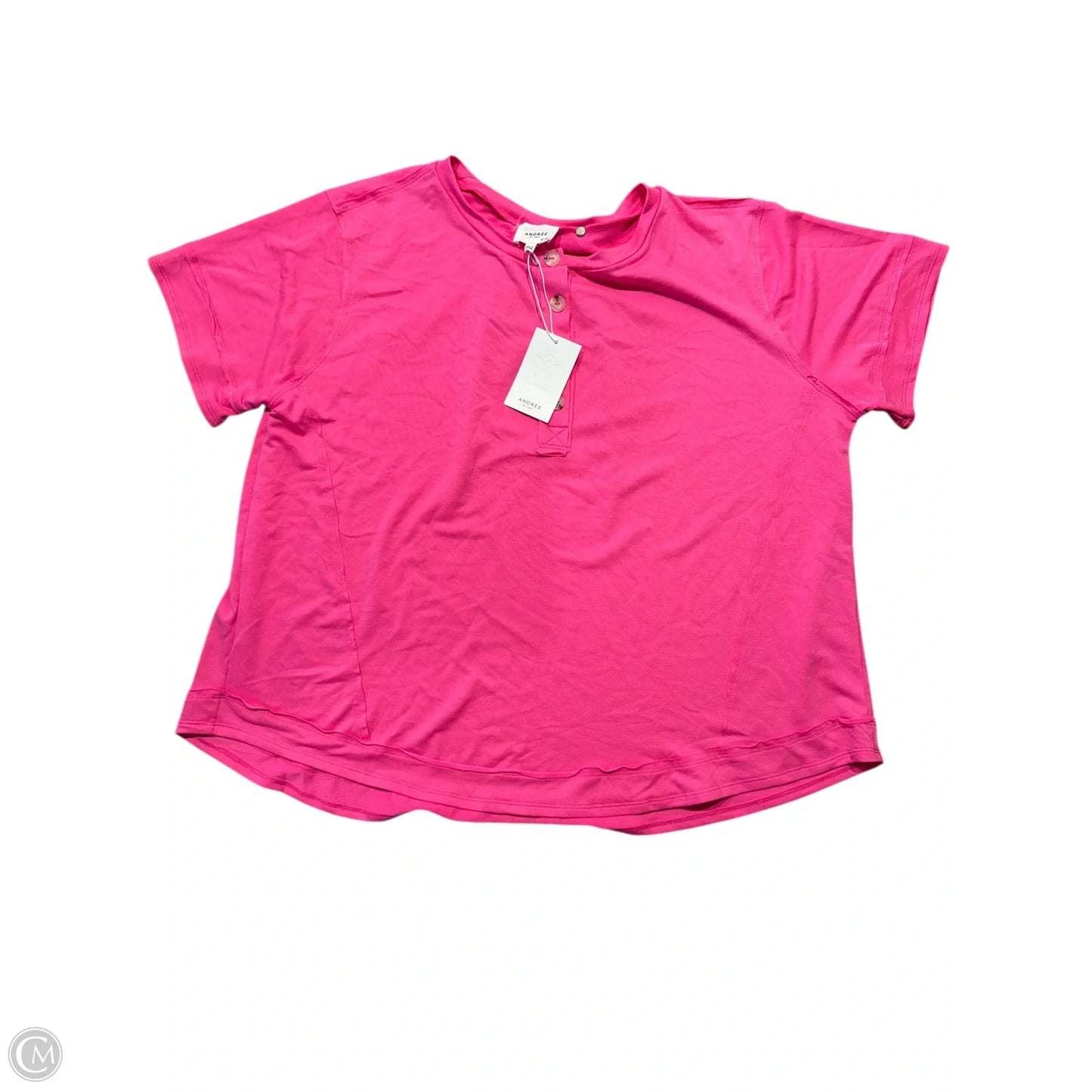 Top Short Sleeve By Andree By Unit In Pink, Size: 2x