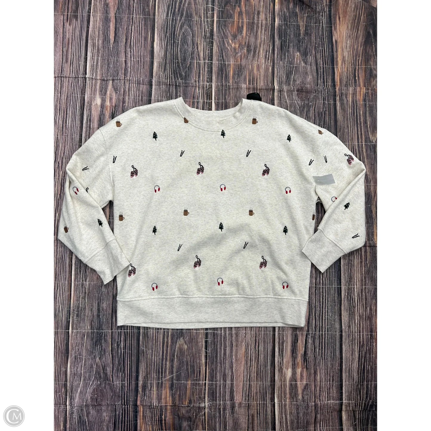 Sweatshirt Crewneck By Maurices In Cream, Size: Xl