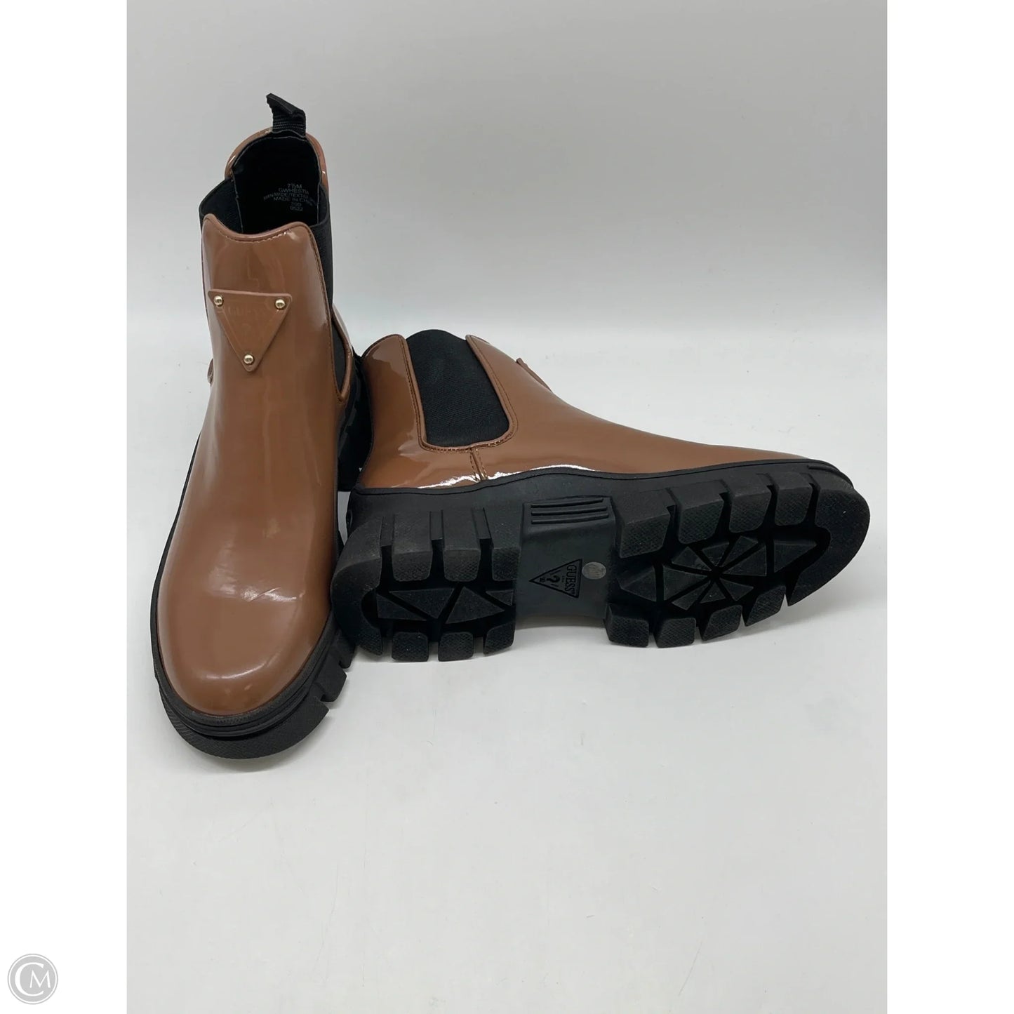 Boots Ankle Flats By Guess In Brown, Size: 7.5