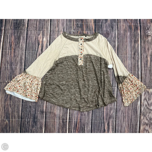 Top Long Sleeve By Pol In Brown, Size: M