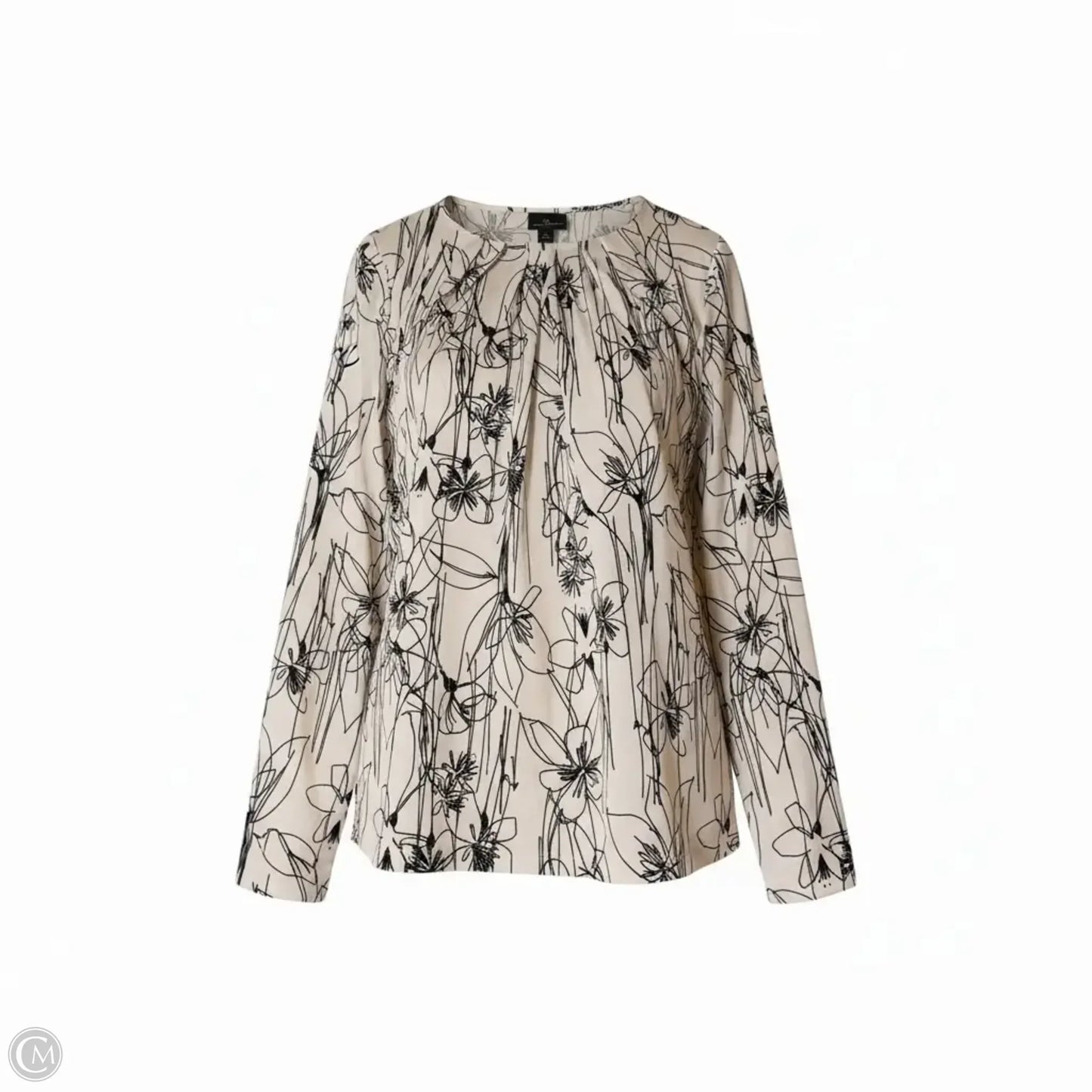 Top Long Sleeve By Worthington In Black & White, Size: S