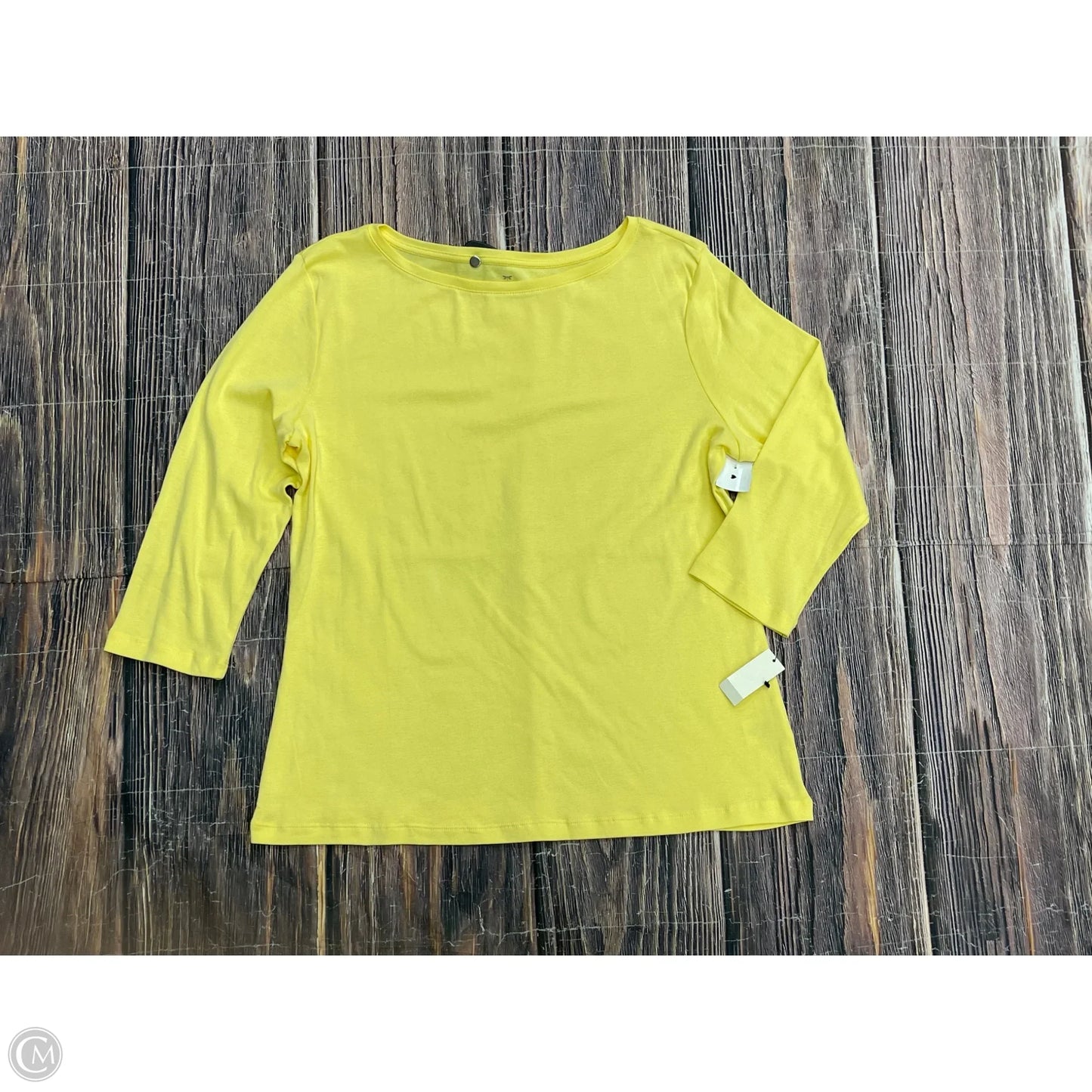 Top Long Sleeve Basic By Talbots In Yellow, Size: Xl
