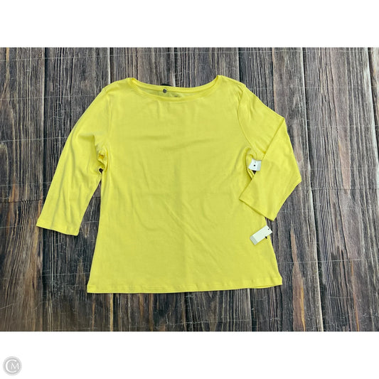 Top Long Sleeve Basic By Talbots In Yellow, Size: Xl