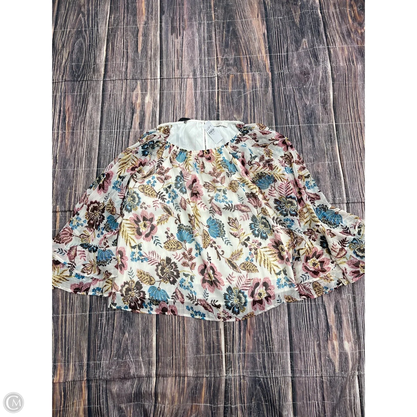 Top Long Sleeve By Loft In Floral Print, Size: M