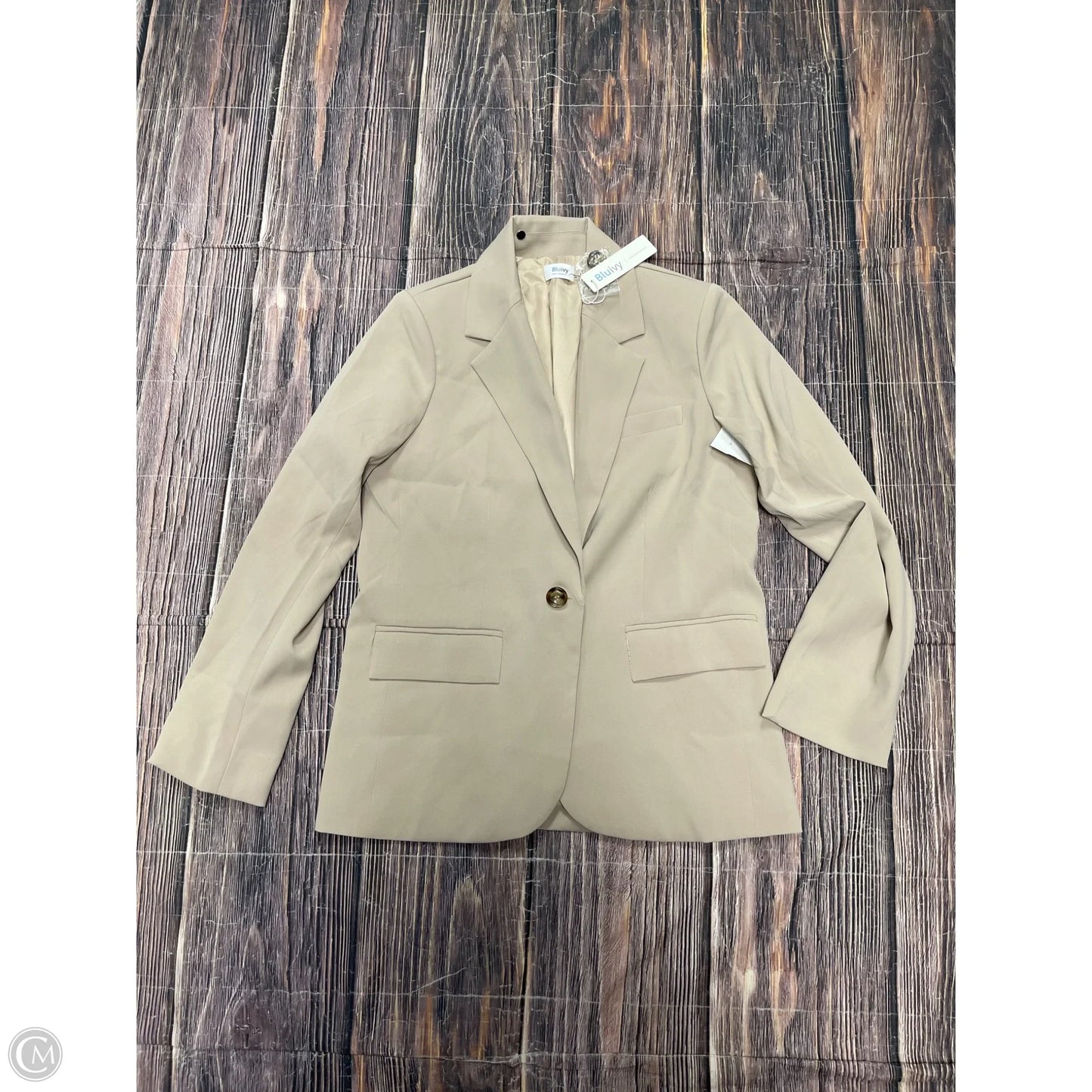 Blazer By Clothes Mentor In Tan, Size: M